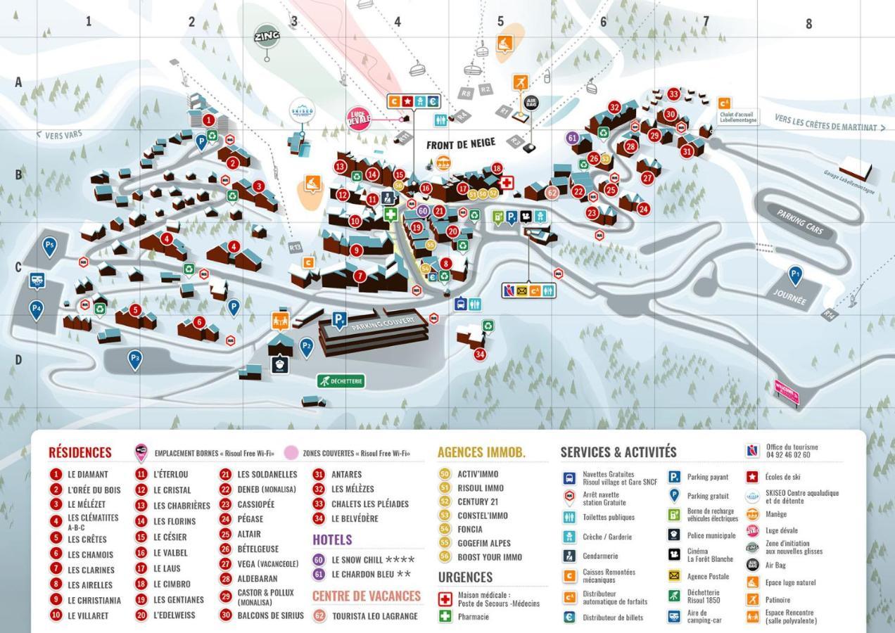 Coeur D'Altair Risoul 1850 Appartement T2 Confortable Skis Aux Pieds A 300 M Centre Exterior foto